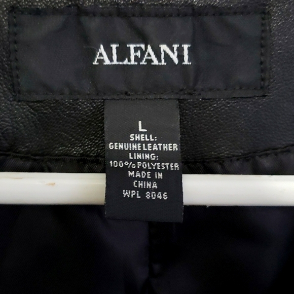Alfani Genuine Leather Jacket, Color Black, Size L - Picture 7 of 17